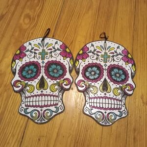 Colorful Sugar Skull Wall Decor
